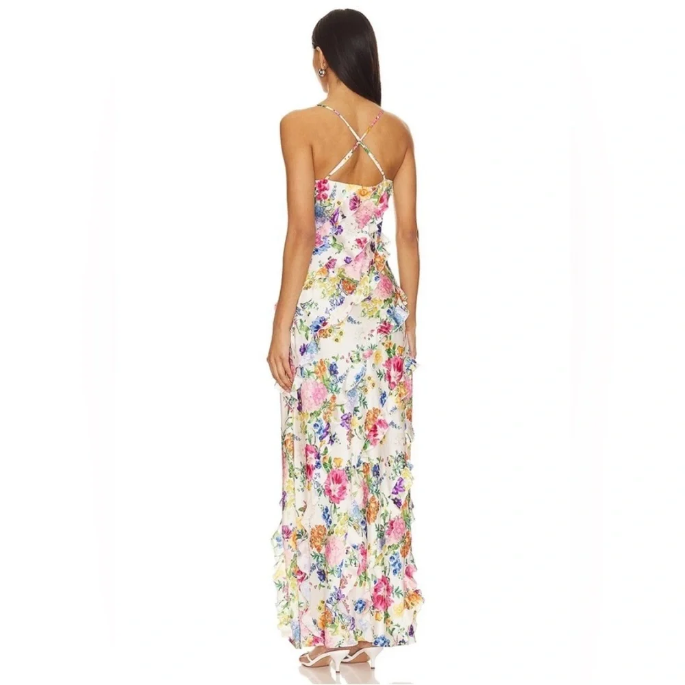 Stunning Romance Ruffle Dress in Ivory Botanical Floral from Show Me Your Mumu